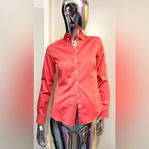 CLOSE-OUT: Banana Republic - Vibrant Coral Shirt Sateen cotton/lycra blend